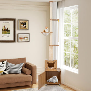 256-275 cm Adjustable Floor to Ceiling Cat Tree
