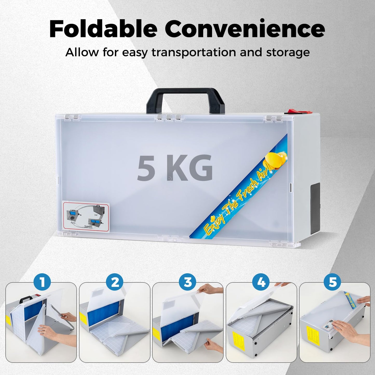 Portable Airbrush Paint Spray Booth Kit with LED Lights and Turntable