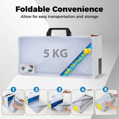 Portable Airbrush Paint Spray Booth Kit with LED Lights and Turntable