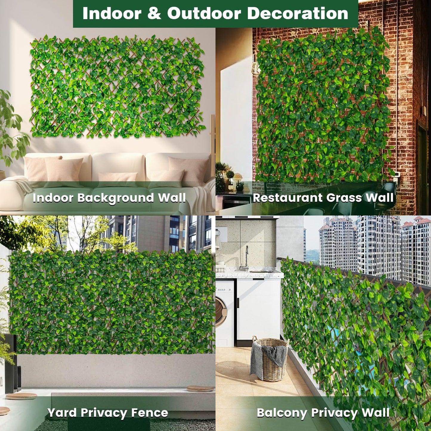 Expandable Fence Privacy Scree with Real Willow Frame