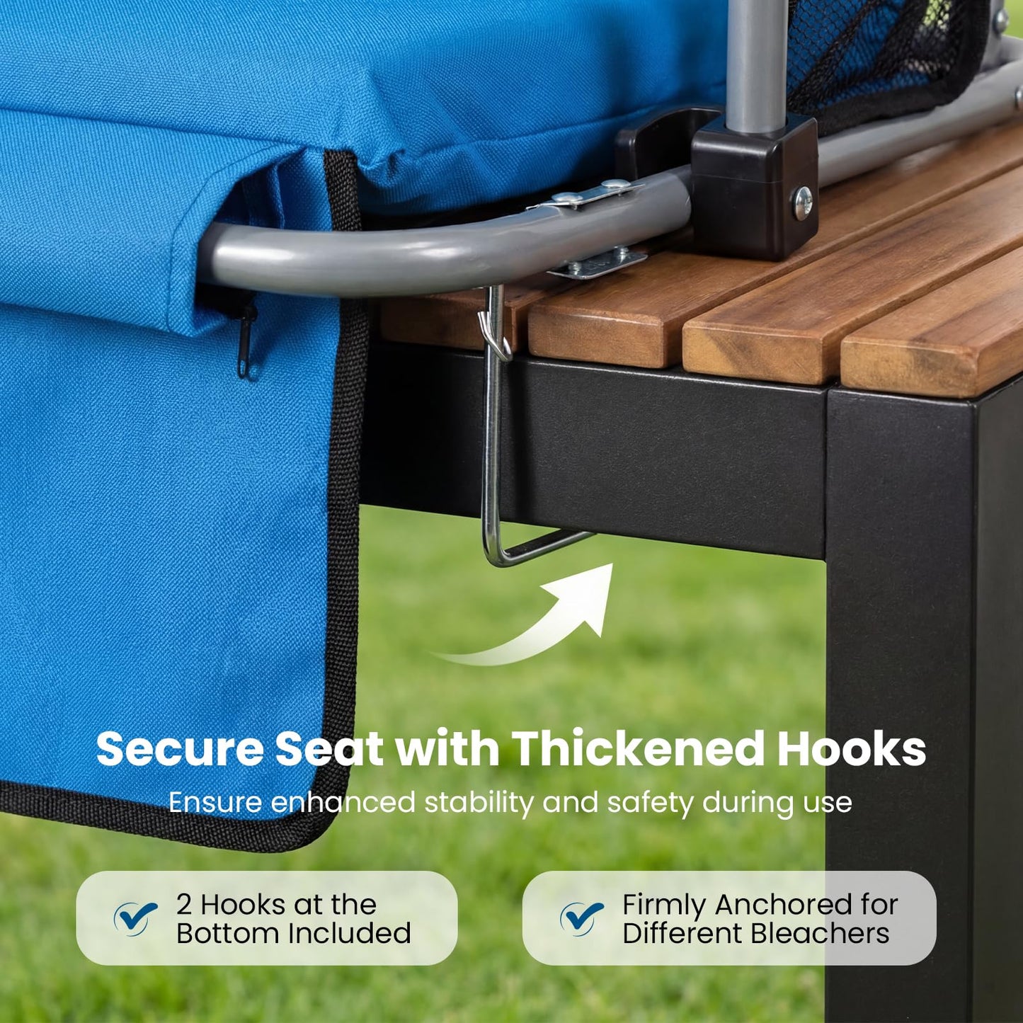 Foldable Stadium Seat, Padded Camping Chair with Back Support