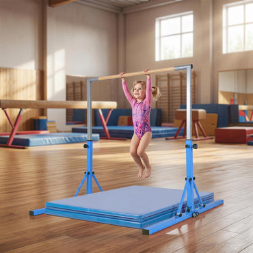 Foldable Gymnastics Bar, 90-150cm Height Adjustable Training Bar