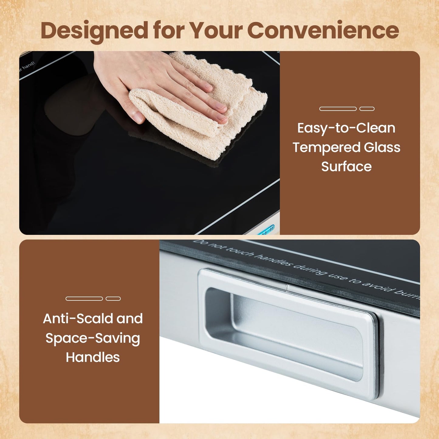 Electric WarmingTray with Adjustable Temperature
