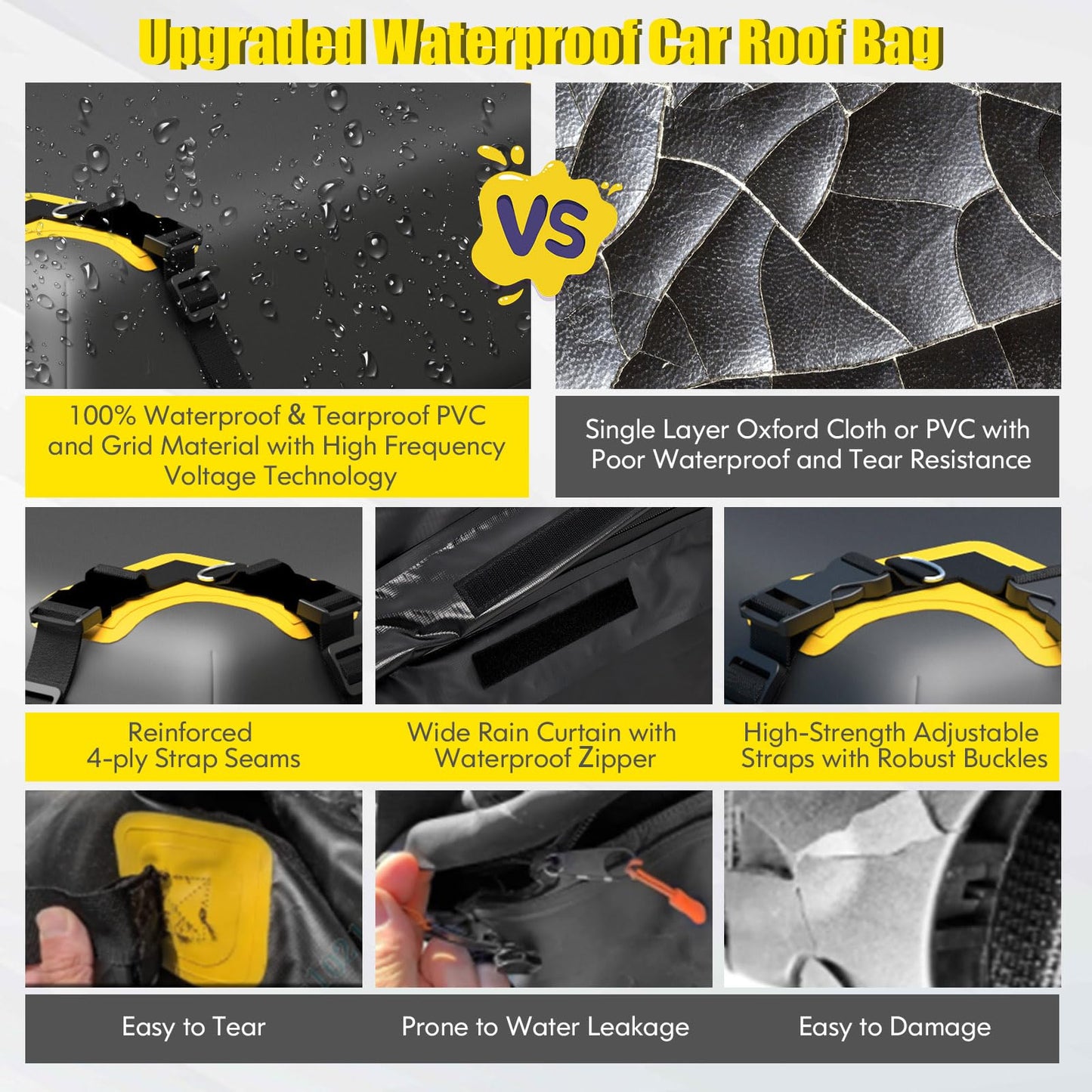 21 Cubic 100% Waterproof Roofing Cargo Carrier with Anti-Slip Mat