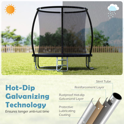 244 cm Trampoline with Safety Enclosure Net and Ladder