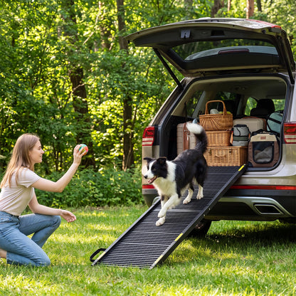 Foldable Dog Ramp, Portable Pet Car Stair with Non-Slip Surface