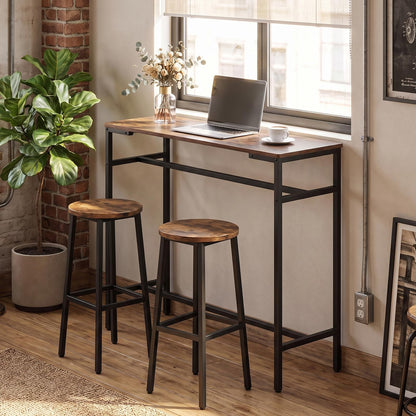 100cm Industrial Bar Table with Footrest