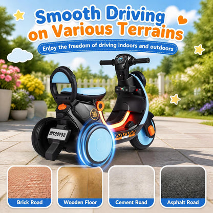 6V Kids Motorbike,Electric Ride On Motorcycle with Headlight
