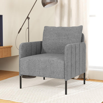 Chenille Single Seat Sofa with Cushion and Adjustable Foot Pads