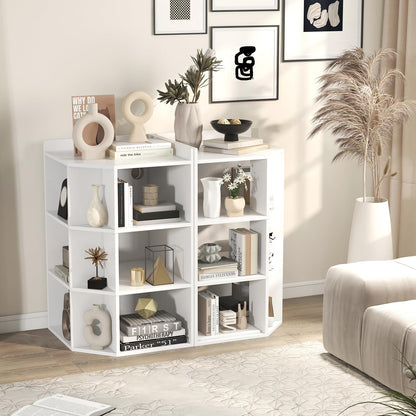 Wooden Open Bookshelf with 9 Cubbies