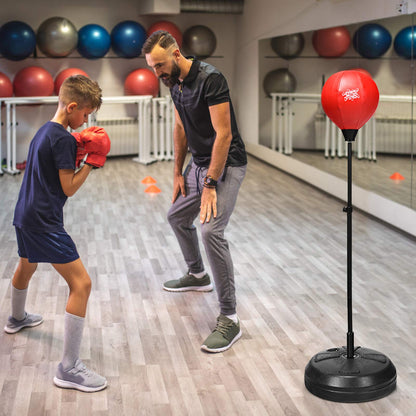 122cm Height Adjustable Punching Ball Stand Box with Stand and Gloves