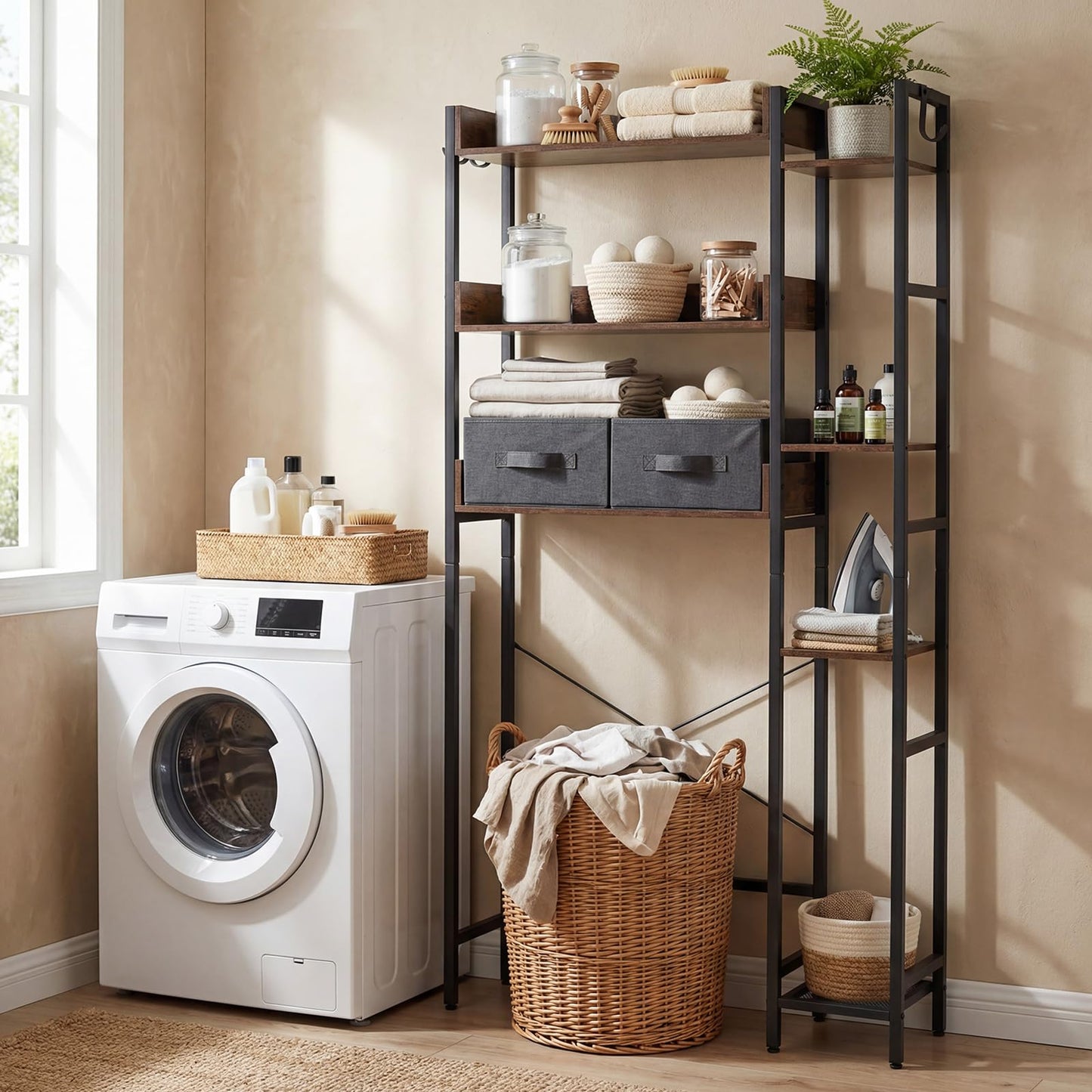 Over Toilet Storage Unit, Reversible Bathroom Shelf Space Saver