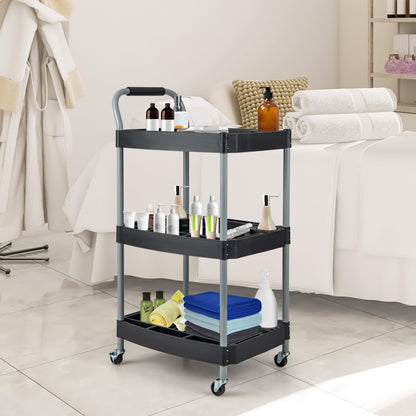 Large Capacity Utility Cart with Multiple Divider, Sponged Handle and Swivel Wheel