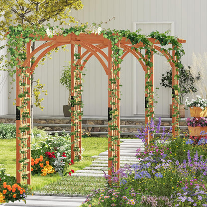 Wooden Garden Arch Entryway Trellis Pergola Arbour(160 x 60 x 215cm)