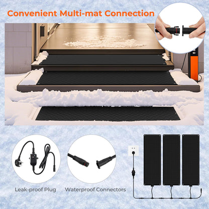 Heated Snow Melting Mat, Outdoor No-Slip Rubber Mat with 1.5m Power Cord