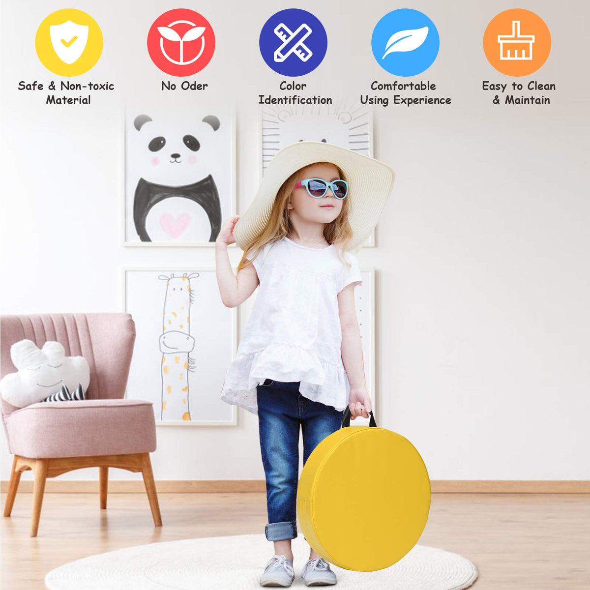 6 Pieces Kids Seat Cushions with Handle
