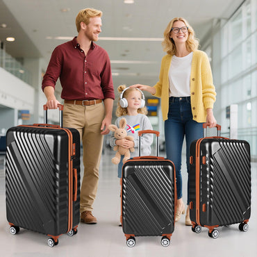 Large/Medium/Small Carry on Suitcase Sets with Premium Wheels and TSA Approved Lock