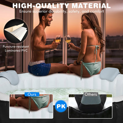 4-6 Person 108 Bubble Jets Outdoor Inflatable Hot Tubs with Headrest