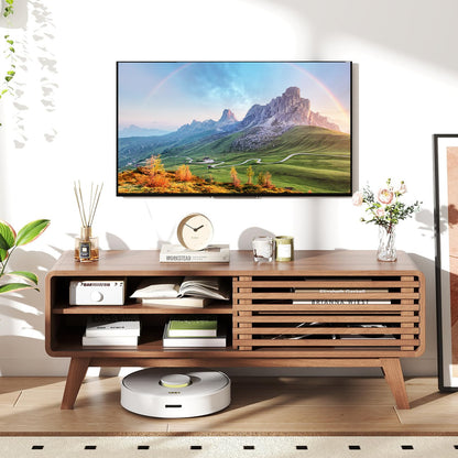 TV Stand for TVs up to 55 Inches Entertainment Center with Sliding Door
