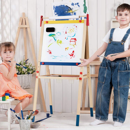 3 in 1 Wooden Kids Art Easel with Paper Roller