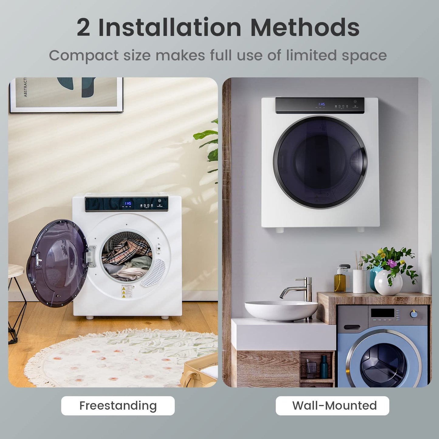 4KG Compact Dryer with Stainless Steel Tub and Multi-layer Filtration