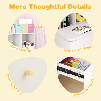 Kids Wooden Study Desk with Hutch and Drawer