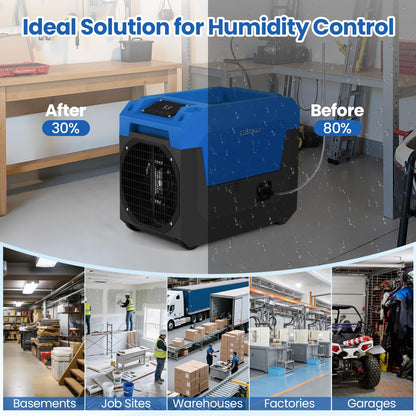 60L/Day Commercial Dehumidifier, Industrial Air Dehumidifiers Building Dryer