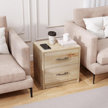 2-Drawer Nightstand with Storage for Living Room Bedroom