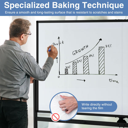 Rolling Whiteboard on Wheels with Stand and Aluminum Alloy Frame