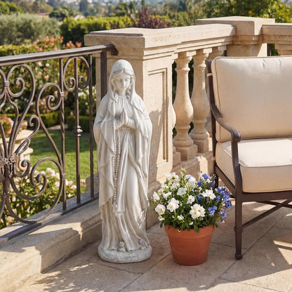 Garden Statue, Tall Virgin Mary/St. Francis Statue, Indoor Outdoor Religious Sculpture Art Decoration