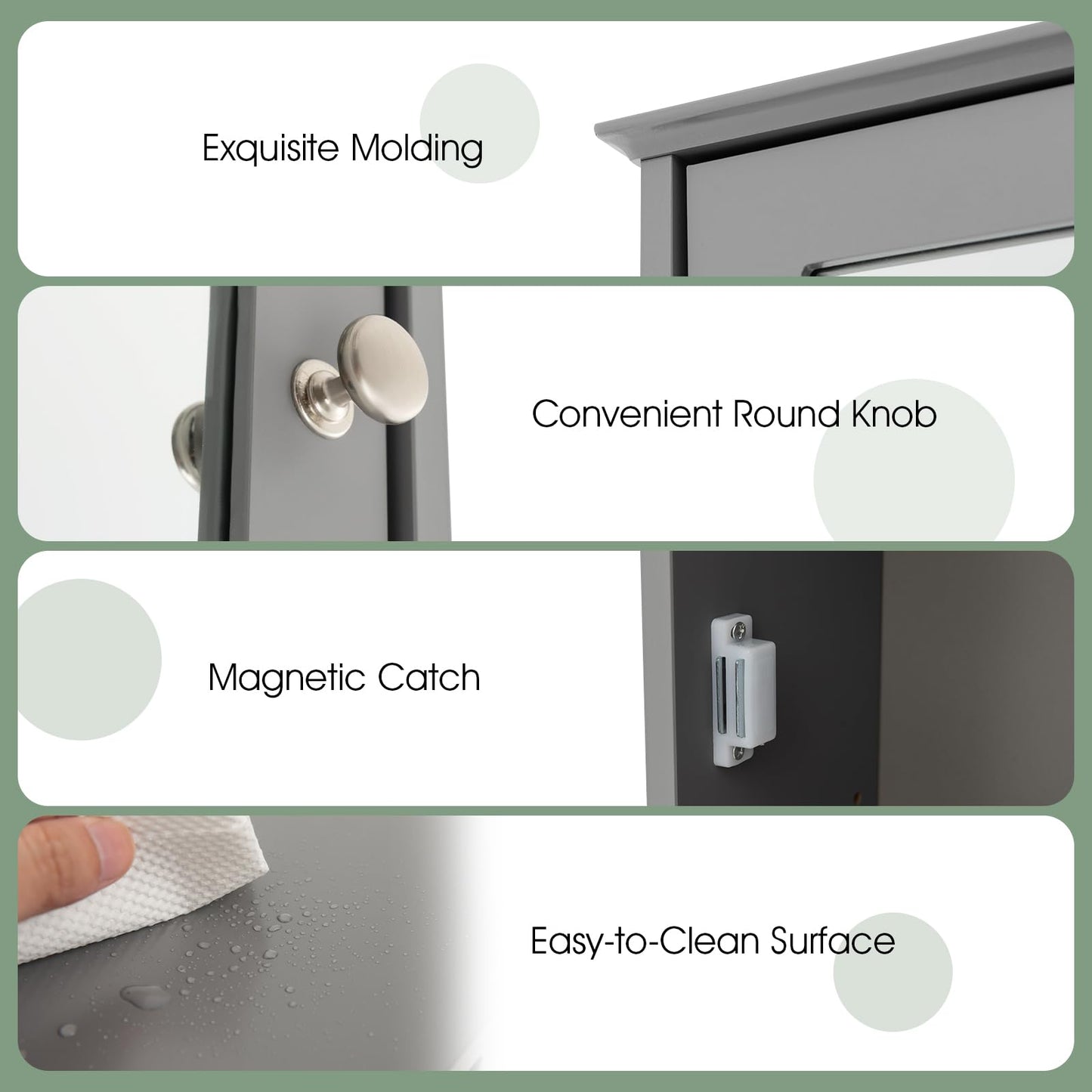 Bathroom Medicine Cabinet with Mirror and Adjustable Shelf