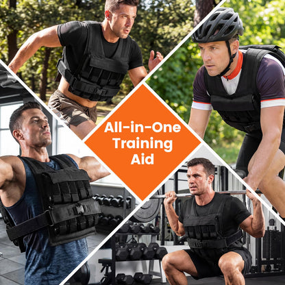 Weighted Vest, 20kg Fitness Weight Vests with Adjustable Buckles & Mesh Bag