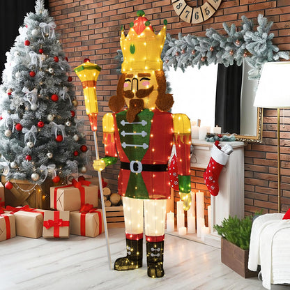 Lighted Nutcracker Soldier, Outdoor 3D Christmas Decoration with LED Lights
