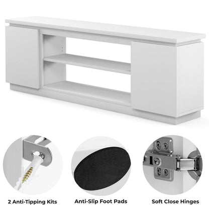 TV Cabinet for TVs up to 80 Inch Media Console Table with 3 Adjustable Shelves