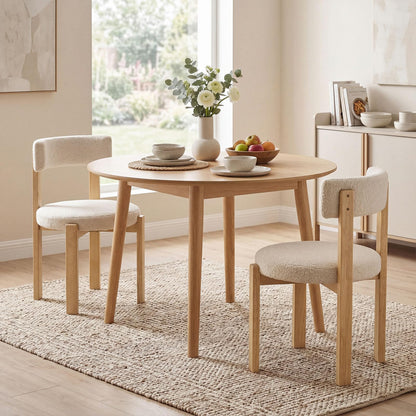 Dining Chairs Set of 2, Teddy Fleece Upholstered Kitchen Chairs with Padded Seat