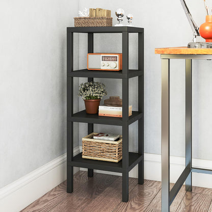 4-Tier Plastic Storage Shelf Freestanding Utility Rack