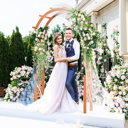 235 cm Wooden Garden Arbor Solid Wood Trellis for Climbing Plants