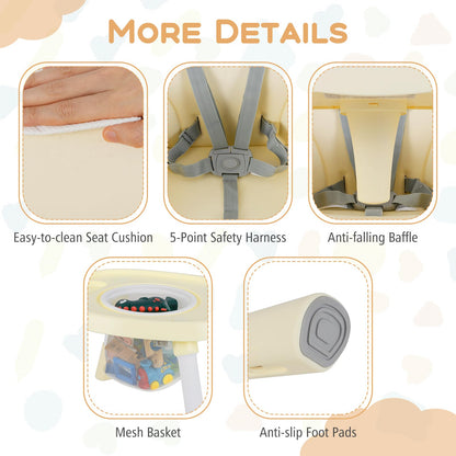 16 in 1 Convertible Highchair/Table Chair Set/Building Block Table/Booster Seat with Removable Tray