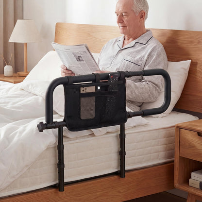 Foldable Bed Rail for Seniors with Adjustable Width and Height