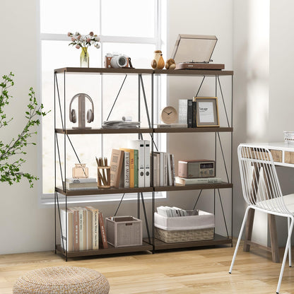4-Tier Multipurpose Display Rack with Metal Frame for Living Room Home Office