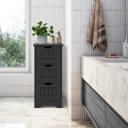 Bathroom Floor Cabinet with 3 Drawers and Cut-Off Handle