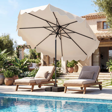 Garden Parasol, 8 Ribs Heavy-Duty Sun Shade Canopy
