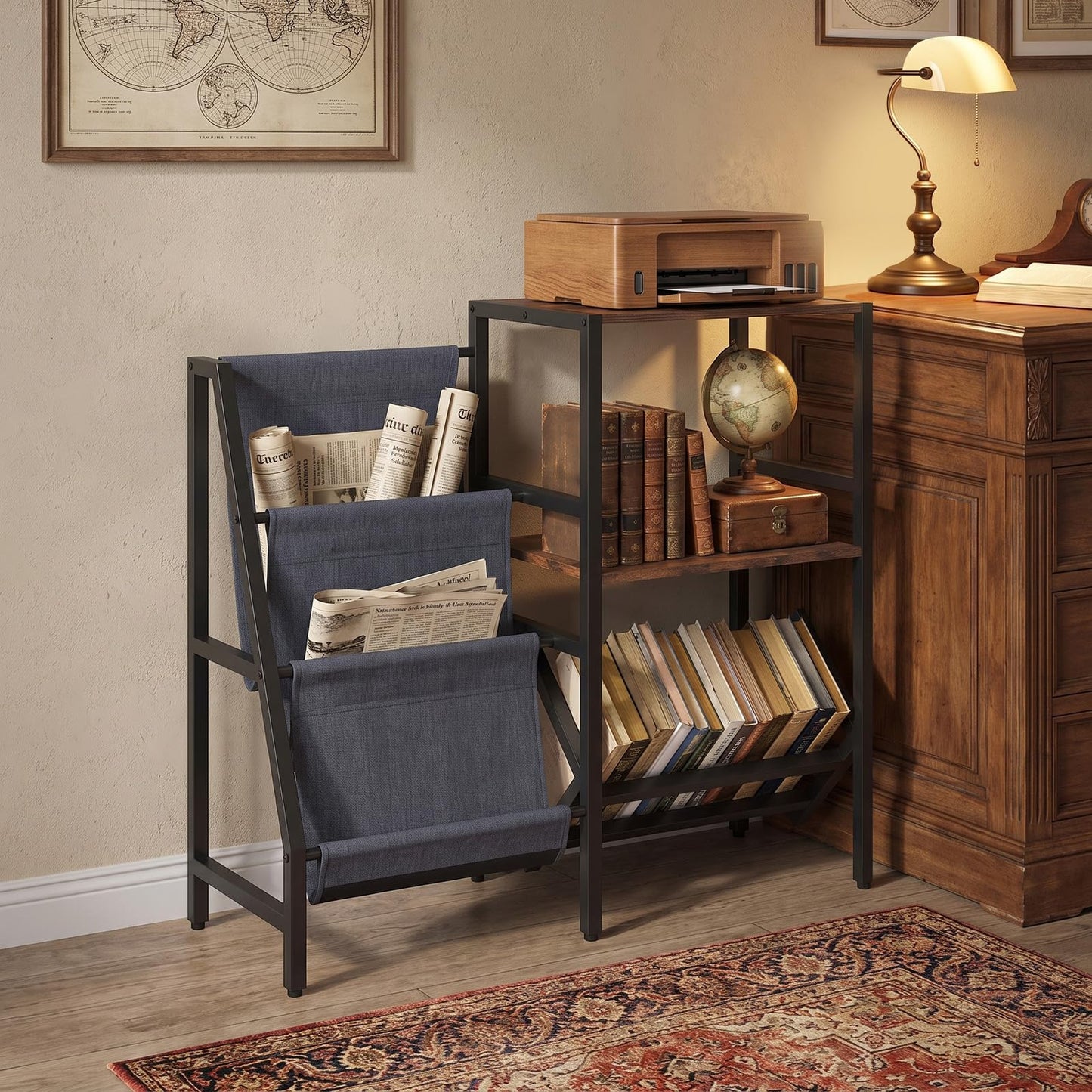 Record Player Stand with Vinyl Record Storage Shelf for 400+ Albums
