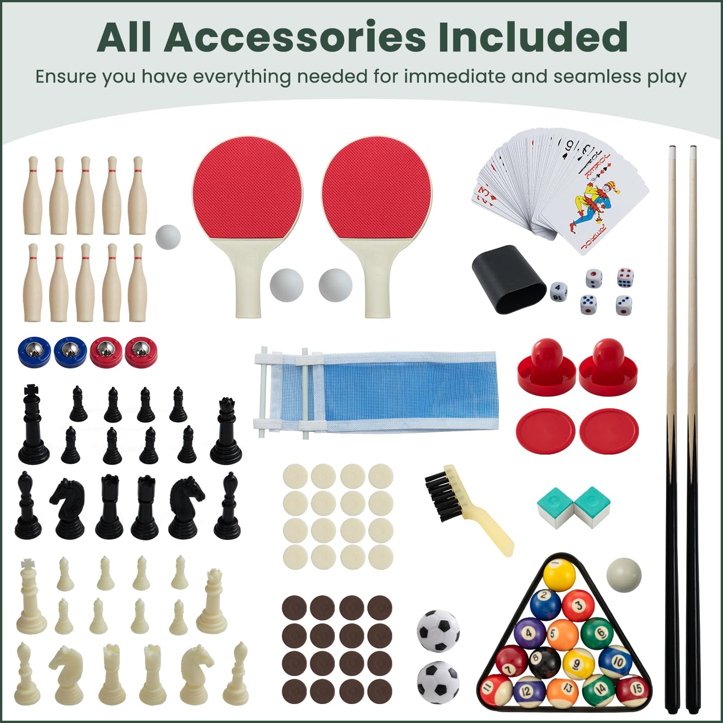 10-in-1 Combo Game Table Set with Foosball and Air Hockey