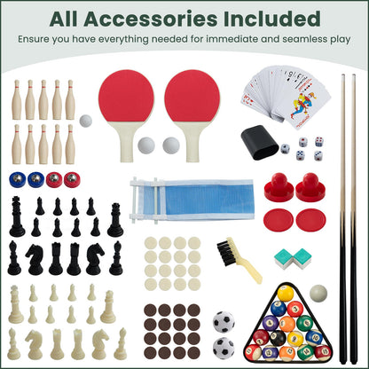 10-in-1 Combo Game Table Set with Foosball and Air Hockey