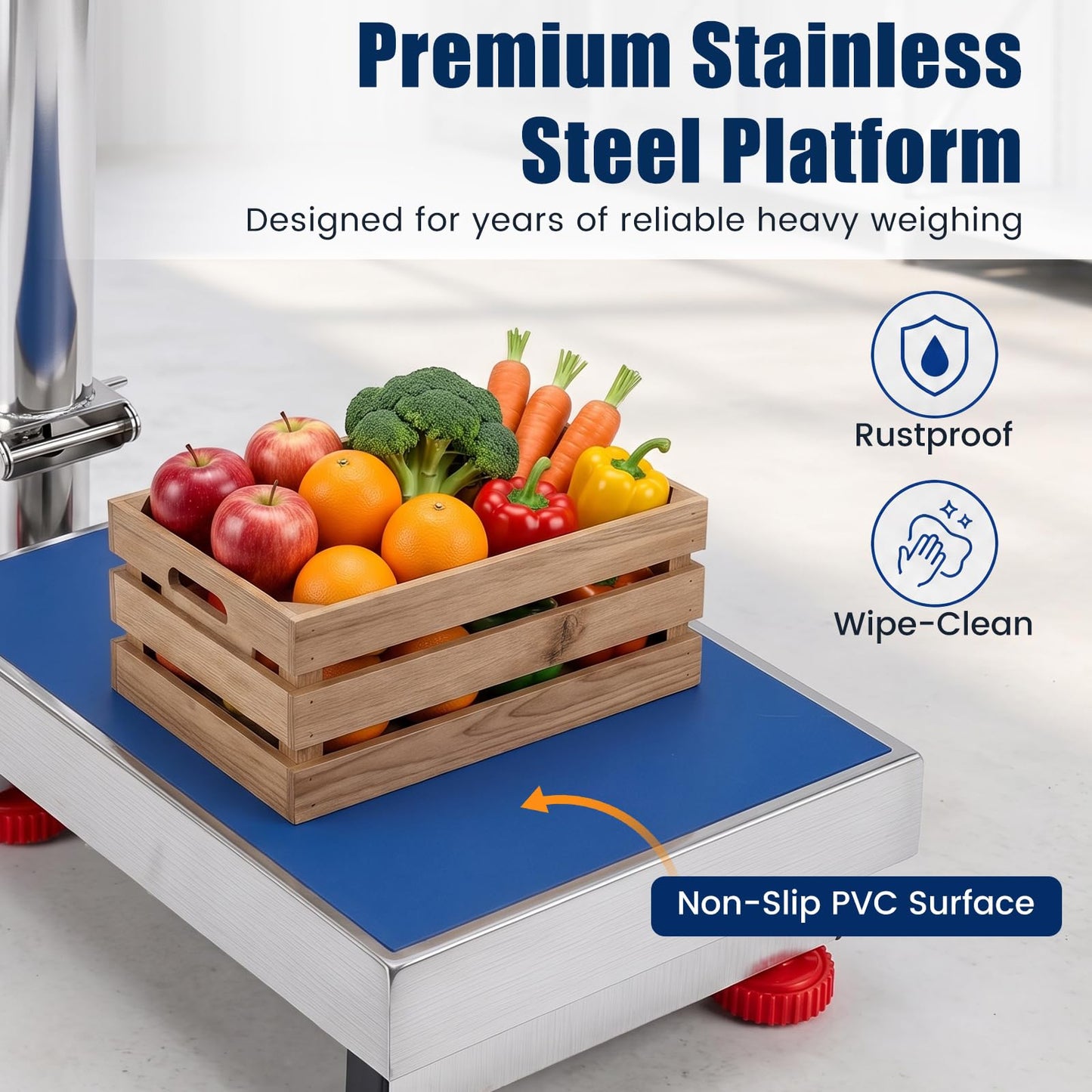 150KG/331lbs Commercial Digital Platform Scales with Folding Design