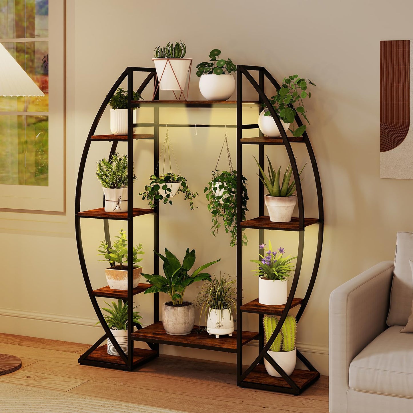 160CM Tall Indoor Plant Stand with Grow Lights