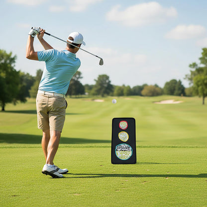 Dual-Sided Golf Chipping Net, Triple Target Golf Practice Net with 5 Target Holes