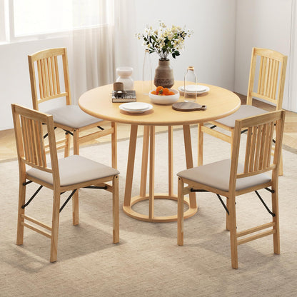 Folding Dining Chairs Set of 2 Upholstered Kitchen Chairs with Padded Seat