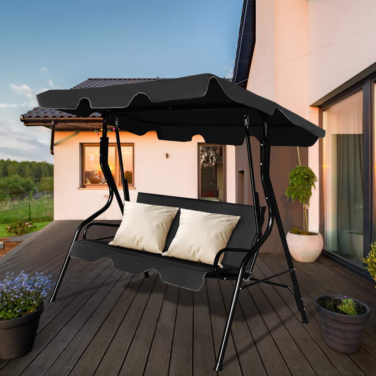 Outdoor 3 Seater Garden Swing Chair